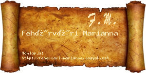 Fehérvári Marianna névjegykártya